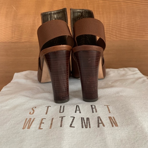 STUART WEITZMAN Fronton slingback peep-toe bootie w/dust bag and box size 7 - Picture 8 of 11